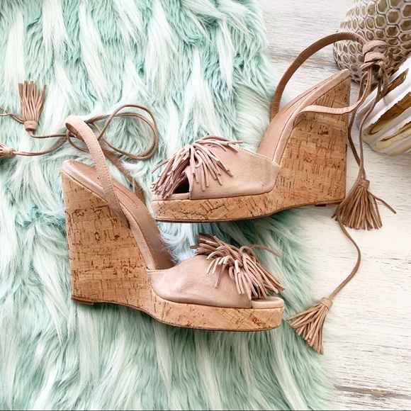 Aquazzura Shoes - Aquazzura wild one fringe tassel wedges run small